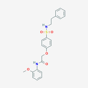 molecular formula C23H24N2O5S B426013 N-(2-methoxyphenyl)-2-(4-{[(2-phenylethyl)amino]sulfonyl}phenoxy)acetamide 