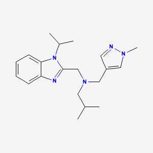 molecular formula C20H29N5 B4260156 N-[(1-isopropyl-1H-benzimidazol-2-yl)methyl]-2-methyl-N-[(1-methyl-1H-pyrazol-4-yl)methyl]propan-1-amine 