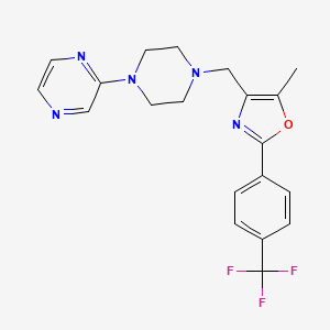 molecular formula C20H20F3N5O B4260168 2-[4-({5-methyl-2-[4-(trifluoromethyl)phenyl]-1,3-oxazol-4-yl}methyl)-1-piperazinyl]pyrazine 