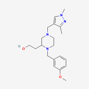 molecular formula C20H30N4O2 B4260178 2-[4-[(1,3-dimethyl-1H-pyrazol-4-yl)methyl]-1-(3-methoxybenzyl)-2-piperazinyl]ethanol 