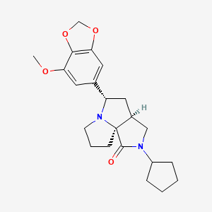 molecular formula C22H28N2O4 B4260183 (3aS*,5S*,9aS*)-2-cyclopentyl-5-(7-methoxy-1,3-benzodioxol-5-yl)hexahydro-7H-pyrrolo[3,4-g]pyrrolizin-1(2H)-one 