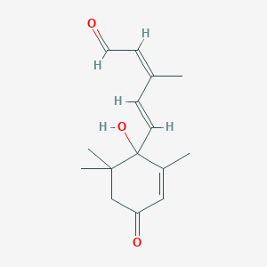 molecular formula C15H20O3 B042602 (2Z,4E)-5-(1-hydroxy-2,6,6-trimethyl-4-oxocyclohex-2-en-1-yl)-3-methylpenta-2,4-dienal CAS No. 29448-38-2