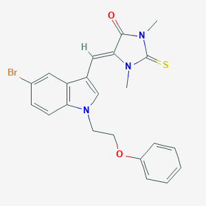 molecular formula C22H20BrN3O2S B426020 5-{[5-bromo-1-(2-phenoxyethyl)-1H-indol-3-yl]methylene}-1,3-dimethyl-2-thioxo-4-imidazolidinone 