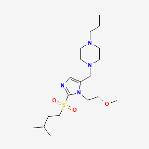 molecular formula C19H36N4O3S B4260207 1-({1-(2-methoxyethyl)-2-[(3-methylbutyl)sulfonyl]-1H-imidazol-5-yl}methyl)-4-propylpiperazine 