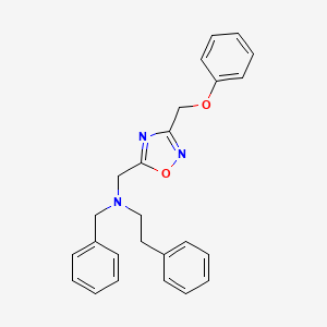 molecular formula C25H25N3O2 B4260215 N-benzyl-N-{[3-(phenoxymethyl)-1,2,4-oxadiazol-5-yl]methyl}-2-phenylethanamine 