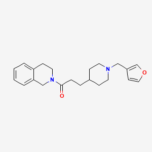 molecular formula C22H28N2O2 B4260219 2-{3-[1-(3-furylmethyl)-4-piperidinyl]propanoyl}-1,2,3,4-tetrahydroisoquinoline 