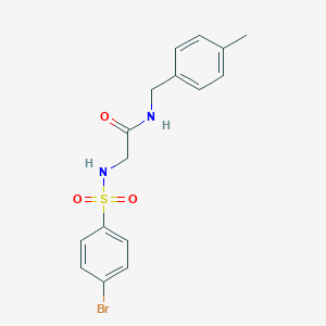 molecular formula C16H17BrN2O3S B426022 2-{[(4-bromophenyl)sulfonyl]amino}-N-(4-methylbenzyl)acetamide 