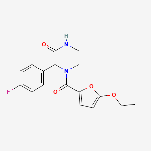 4-(5-ethoxy-2-furoyl)-3-(4-fluorophenyl)-2-piperazinone