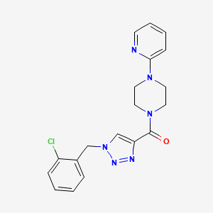 molecular formula C19H19ClN6O B4260229 1-{[1-(2-chlorobenzyl)-1H-1,2,3-triazol-4-yl]carbonyl}-4-(2-pyridinyl)piperazine 