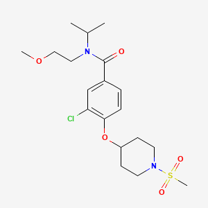 molecular formula C19H29ClN2O5S B4260234 3-chloro-N-isopropyl-N-(2-methoxyethyl)-4-{[1-(methylsulfonyl)-4-piperidinyl]oxy}benzamide 