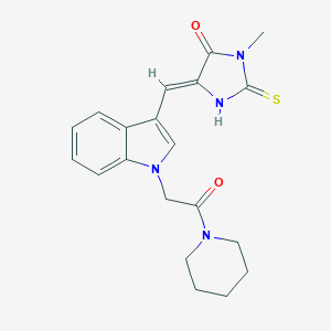 3-methyl-5-({1-[2-oxo-2-(1-piperidinyl)ethyl]-1H-indol-3-yl}methylene)-2-thioxo-4-imidazolidinone