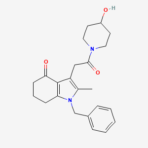 1-benzyl-3-[2-(4-hydroxy-1-piperidinyl)-2-oxoethyl]-2-methyl-1,5,6,7-tetrahydro-4H-indol-4-one