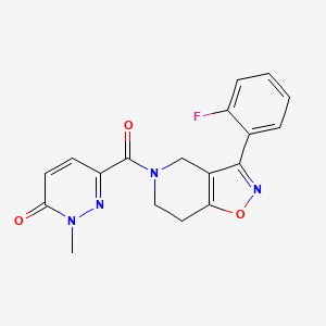 molecular formula C18H15FN4O3 B4260262 6-{[3-(2-fluorophenyl)-6,7-dihydroisoxazolo[4,5-c]pyridin-5(4H)-yl]carbonyl}-2-methyl-3(2H)-pyridazinone 