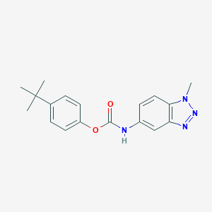 molecular formula C18H20N4O2 B426028 4-tert-butylphenyl 1-methyl-1H-1,2,3-benzotriazol-5-ylcarbamate 