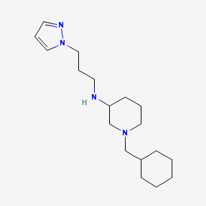 molecular formula C18H32N4 B4260288 1-(cyclohexylmethyl)-N-[3-(1H-pyrazol-1-yl)propyl]-3-piperidinamine 
