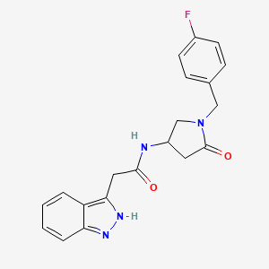 N-[1-(4-fluorobenzyl)-5-oxo-3-pyrrolidinyl]-2-(1H-indazol-3-yl)acetamide