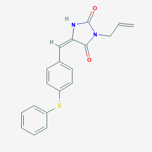molecular formula C19H16N2O2S B426030 (5E)-5-[4-(phenylsulfanyl)benzylidene]-3-(prop-2-en-1-yl)imidazolidine-2,4-dione 