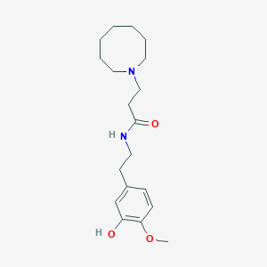 3-azocan-1-yl-N-[2-(3-hydroxy-4-methoxyphenyl)ethyl]propanamide