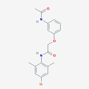 molecular formula C18H19BrN2O3 B426032 2-[3-(acetylamino)phenoxy]-N-(4-bromo-2,6-dimethylphenyl)acetamide 