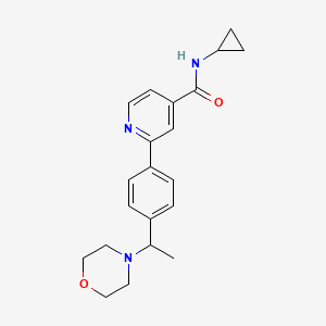 molecular formula C21H25N3O2 B4260325 N-cyclopropyl-2-[4-(1-morpholin-4-ylethyl)phenyl]isonicotinamide 
