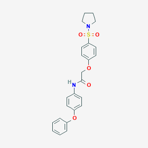 molecular formula C24H24N2O5S B426033 N-(4-phenoxyphenyl)-2-[4-(1-pyrrolidinylsulfonyl)phenoxy]acetamide 
