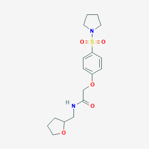 molecular formula C17H24N2O5S B426036 2-[4-(1-pyrrolidinylsulfonyl)phenoxy]-N-(tetrahydro-2-furanylmethyl)acetamide 