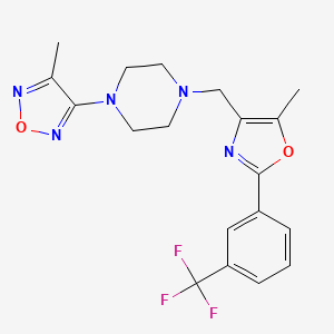 molecular formula C19H20F3N5O2 B4260378 1-(4-methyl-1,2,5-oxadiazol-3-yl)-4-({5-methyl-2-[3-(trifluoromethyl)phenyl]-1,3-oxazol-4-yl}methyl)piperazine 