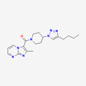 molecular formula C19H25N7O B4260390 3-{[4-(4-butyl-1H-1,2,3-triazol-1-yl)-1-piperidinyl]carbonyl}-2-methylimidazo[1,2-a]pyrimidine trifluoroacetate 