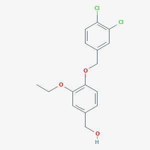 molecular formula C16H16Cl2O3 B426040 {4-[(3,4-Dichlorobenzyl)oxy]-3-ethoxyphenyl}methanol 