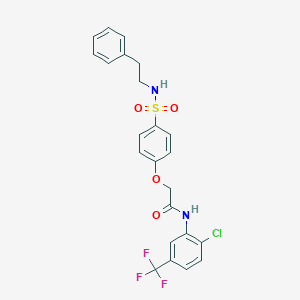 molecular formula C23H20ClF3N2O4S B426043 N-[2-chloro-5-(trifluoromethyl)phenyl]-2-(4-{[(2-phenylethyl)amino]sulfonyl}phenoxy)acetamide 
