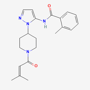 2-methyl-N-{1-[1-(3-methyl-2-butenoyl)-4-piperidinyl]-1H-pyrazol-5-yl}benzamide