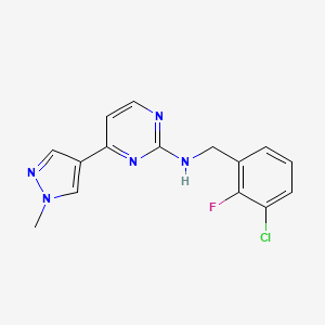 molecular formula C15H13ClFN5 B4260535 N-(3-chloro-2-fluorobenzyl)-4-(1-methyl-1H-pyrazol-4-yl)pyrimidin-2-amine 