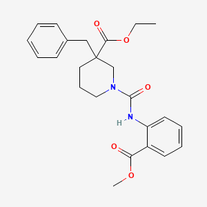 molecular formula C24H28N2O5 B4260568 ethyl 3-benzyl-1-({[2-(methoxycarbonyl)phenyl]amino}carbonyl)-3-piperidinecarboxylate 