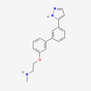 molecular formula C18H19N3O B4260572 N-methyl-2-{[3'-(1H-pyrazol-3-yl)-3-biphenylyl]oxy}ethanamine trifluoroacetate 