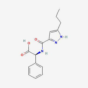 molecular formula C15H17N3O3 B4260578 (2S)-phenyl{[(3-propyl-1H-pyrazol-5-yl)carbonyl]amino}acetic acid 