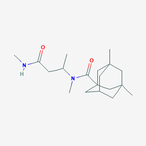 molecular formula C19H32N2O2 B4260586 N,3,5-trimethyl-N-[1-methyl-3-(methylamino)-3-oxopropyl]adamantane-1-carboxamide 