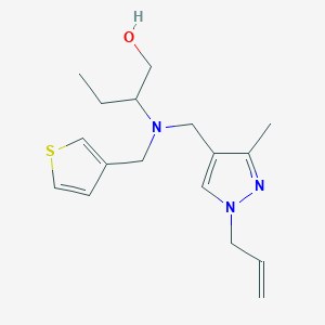 molecular formula C17H25N3OS B4260593 2-[[(1-allyl-3-methyl-1H-pyrazol-4-yl)methyl](3-thienylmethyl)amino]butan-1-ol 