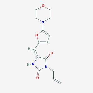 molecular formula C15H17N3O4 B426061 3-Allyl-5-{[5-(4-morpholinyl)-2-furyl]methylene}-2,4-imidazolidinedione 