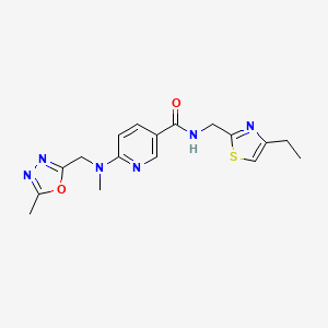 N-[(4-ethyl-1,3-thiazol-2-yl)methyl]-6-{methyl[(5-methyl-1,3,4-oxadiazol-2-yl)methyl]amino}nicotinamide