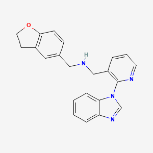 molecular formula C22H20N4O B4260619 1-[2-(1H-benzimidazol-1-yl)-3-pyridinyl]-N-(2,3-dihydro-1-benzofuran-5-ylmethyl)methanamine 