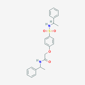 molecular formula C24H26N2O4S B426064 N-(1-phenylethyl)-2-(4-{[(1-phenylethyl)amino]sulfonyl}phenoxy)acetamide 