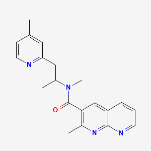 molecular formula C20H22N4O B4260642 N,2-dimethyl-N-[1-methyl-2-(4-methylpyridin-2-yl)ethyl]-1,8-naphthyridine-3-carboxamide 