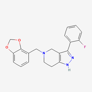 molecular formula C20H18FN3O2 B4260644 5-(1,3-benzodioxol-4-ylmethyl)-3-(2-fluorophenyl)-4,5,6,7-tetrahydro-1H-pyrazolo[4,3-c]pyridine 