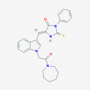 molecular formula C26H26N4O2S B426066 5-({1-[2-(1-azepanyl)-2-oxoethyl]-1H-indol-3-yl}methylene)-3-phenyl-2-thioxo-4-imidazolidinone 