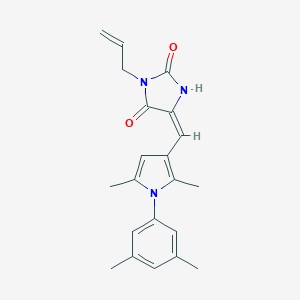 molecular formula C21H23N3O2 B426067 3-allyl-5-{[1-(3,5-dimethylphenyl)-2,5-dimethyl-1H-pyrrol-3-yl]methylene}-2,4-imidazolidinedione 