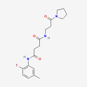 molecular formula C18H24FN3O3 B4260672 N-(2-fluoro-5-methylphenyl)-N'-(3-oxo-3-pyrrolidin-1-ylpropyl)succinamide 