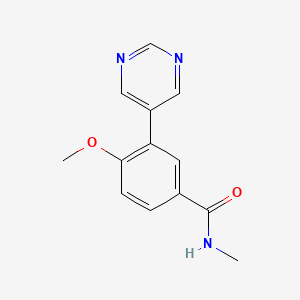 molecular formula C13H13N3O2 B4260694 4-methoxy-N-methyl-3-pyrimidin-5-ylbenzamide 