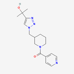 molecular formula C17H23N5O2 B4260696 2-{1-[(1-isonicotinoyl-3-piperidinyl)methyl]-1H-1,2,3-triazol-4-yl}-2-propanol trifluoroacetate (salt) 