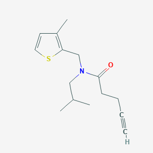 molecular formula C15H21NOS B4260729 N-isobutyl-N-[(3-methyl-2-thienyl)methyl]pent-4-ynamide 