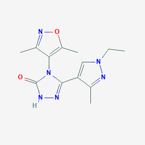molecular formula C13H16N6O2 B4260736 4-(3,5-dimethylisoxazol-4-yl)-5-(1-ethyl-3-methyl-1H-pyrazol-4-yl)-2,4-dihydro-3H-1,2,4-triazol-3-one 